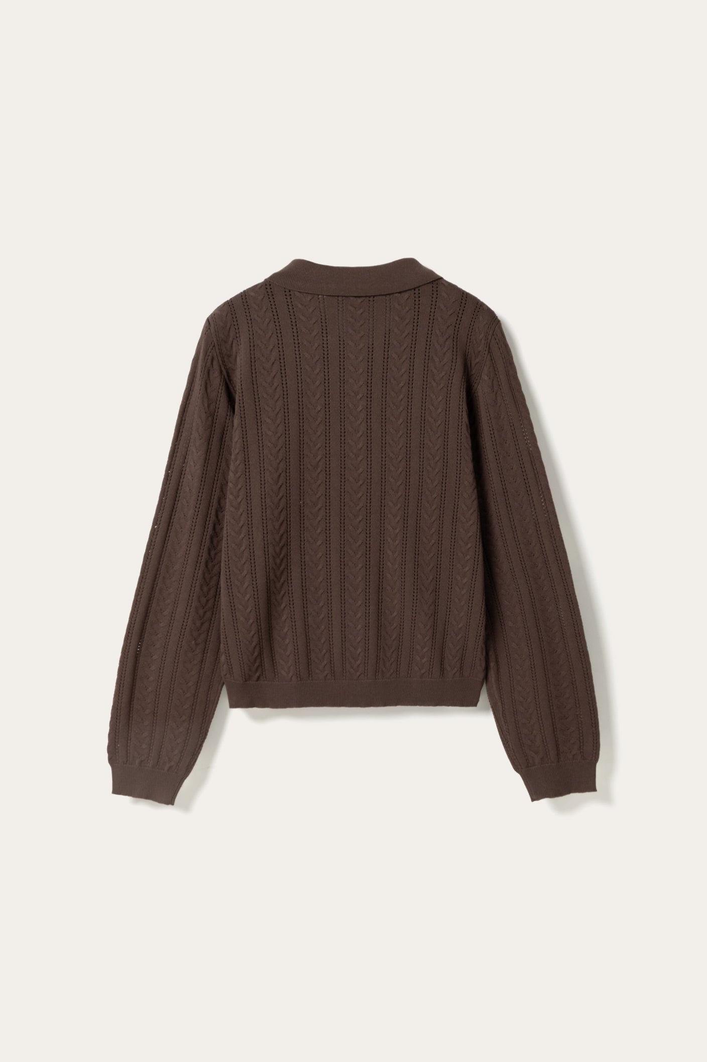 N-Mecca LS Knit Polo Coffee