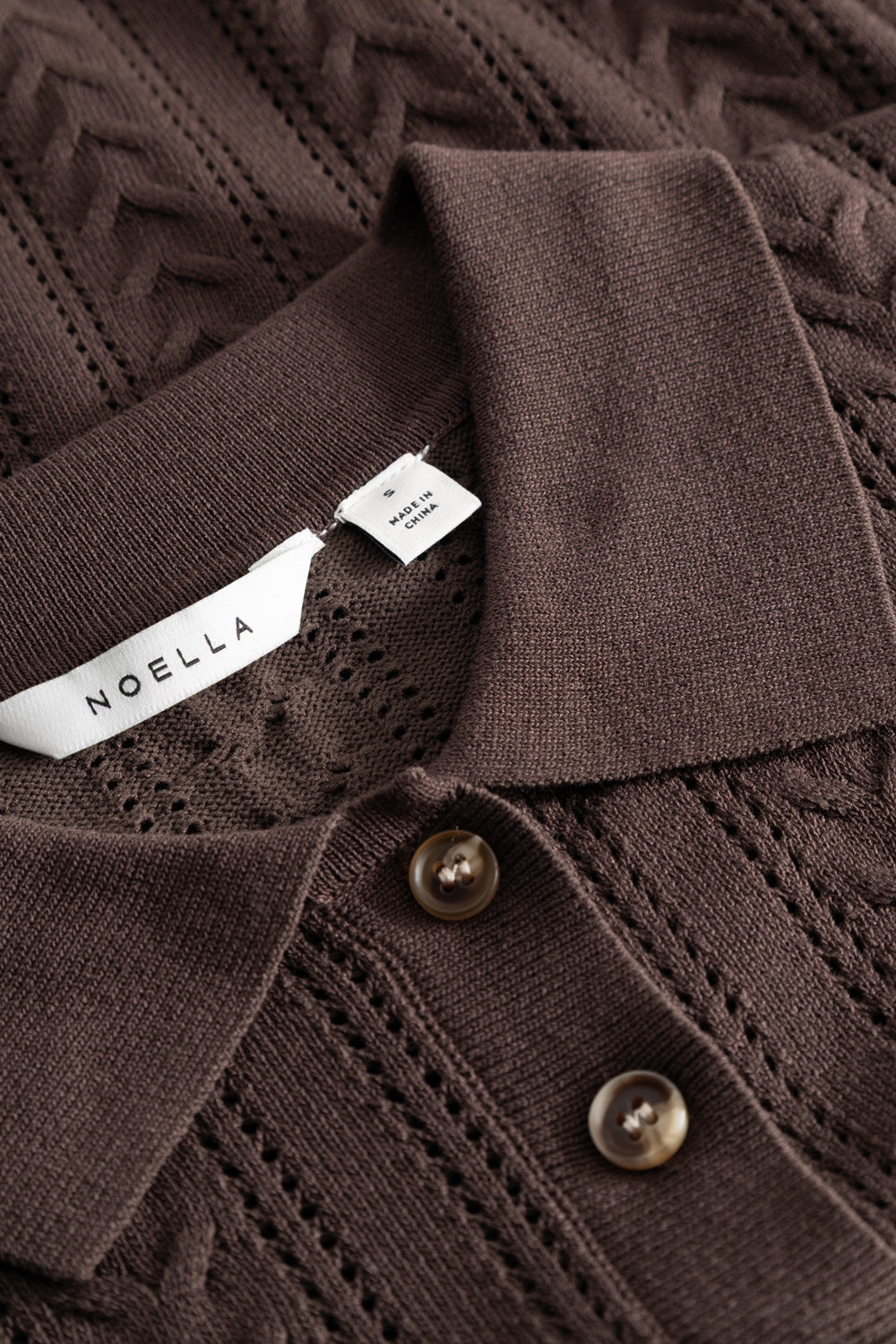 N-Mecca LS Knit Polo Coffee