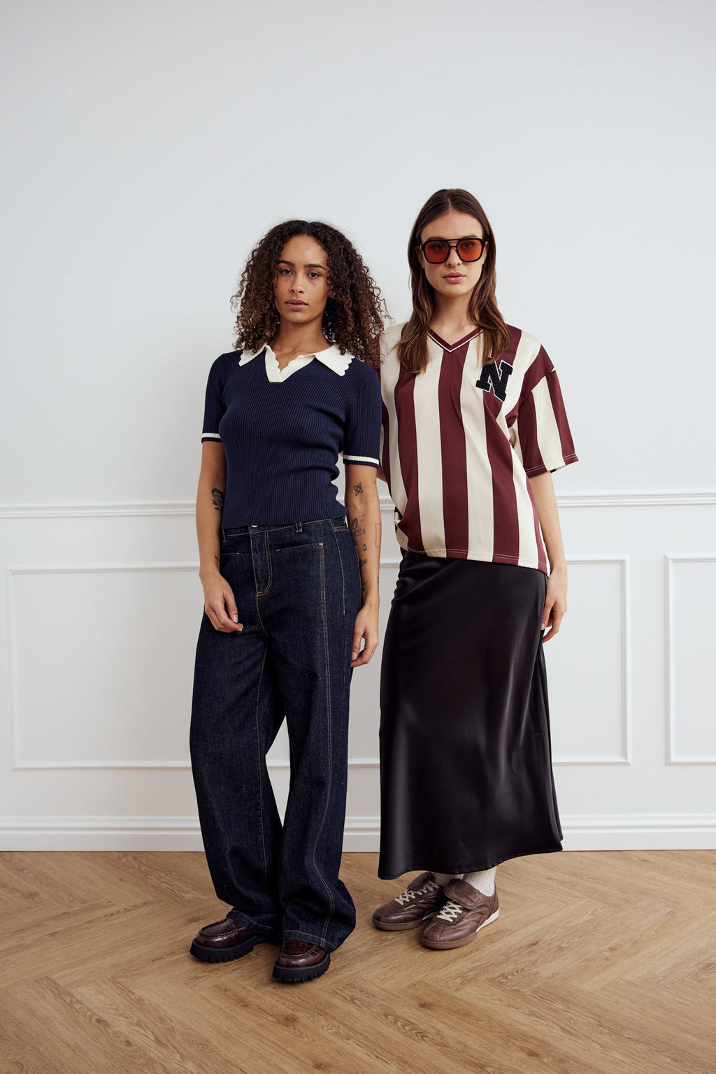 Lucena Blouse Mahogany Ivory Stripe