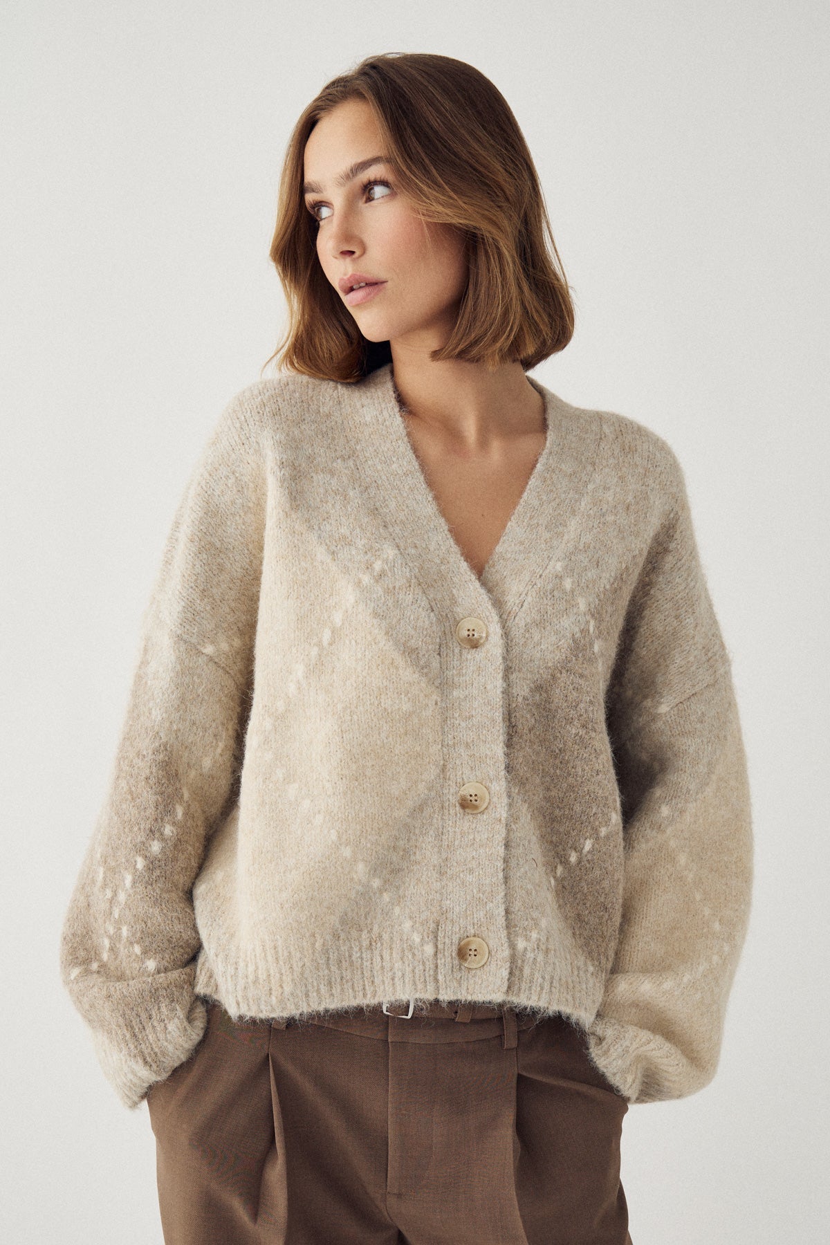 N-Laiana Knit Cardigan Beige Mix – Noellafashion.com
