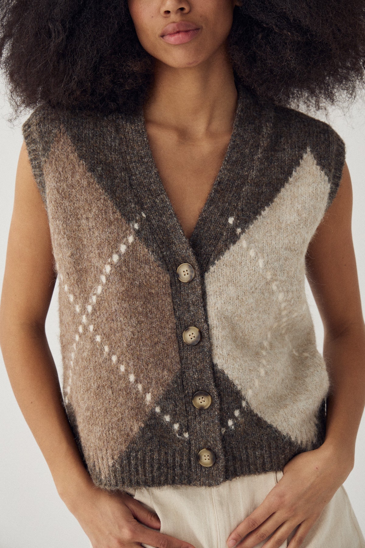 N-Laiana Knit Vest Ash Brown Mix – Noellafashion.com