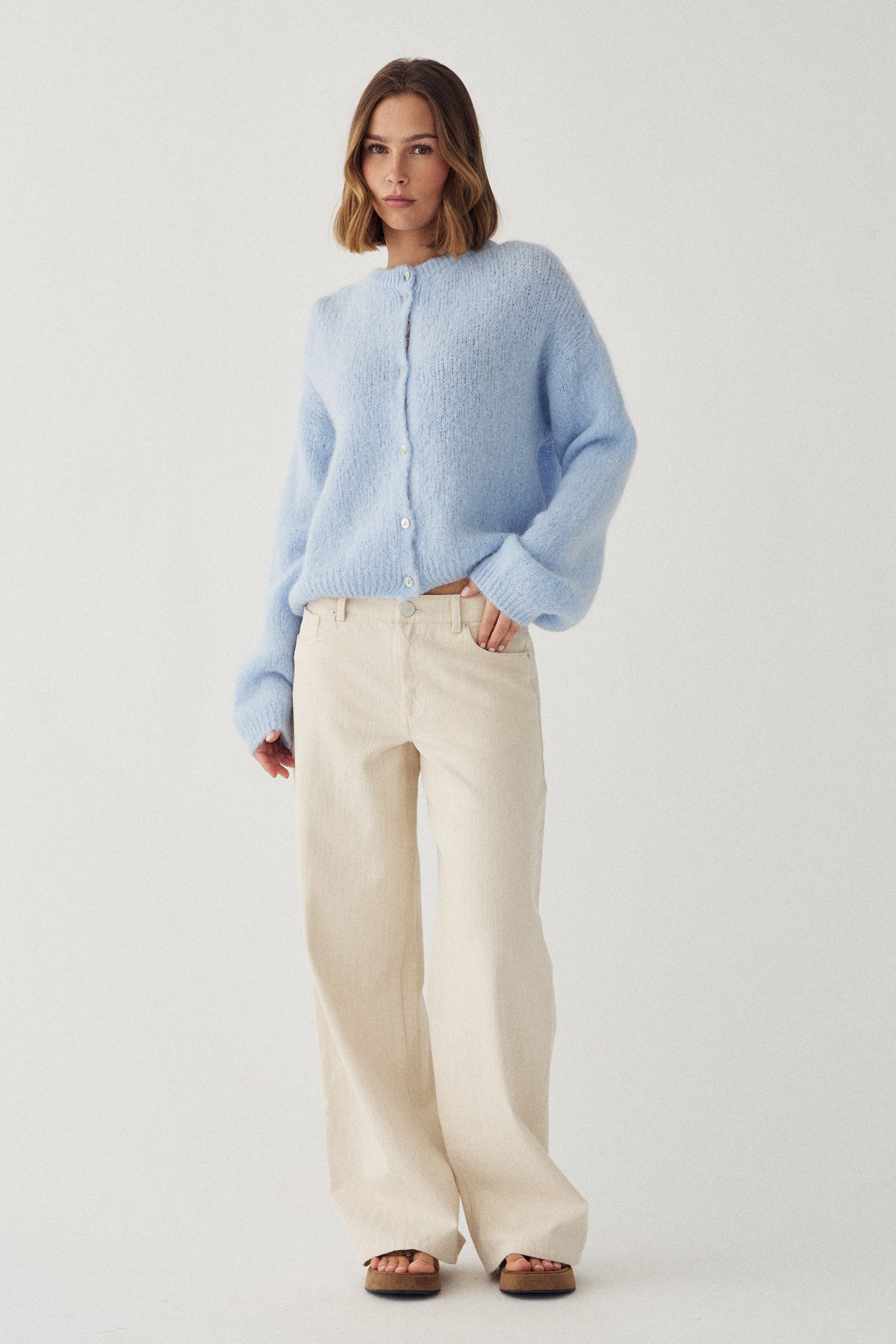 N-Kae Knit Cardigan Light Blue – Noellafashion.com