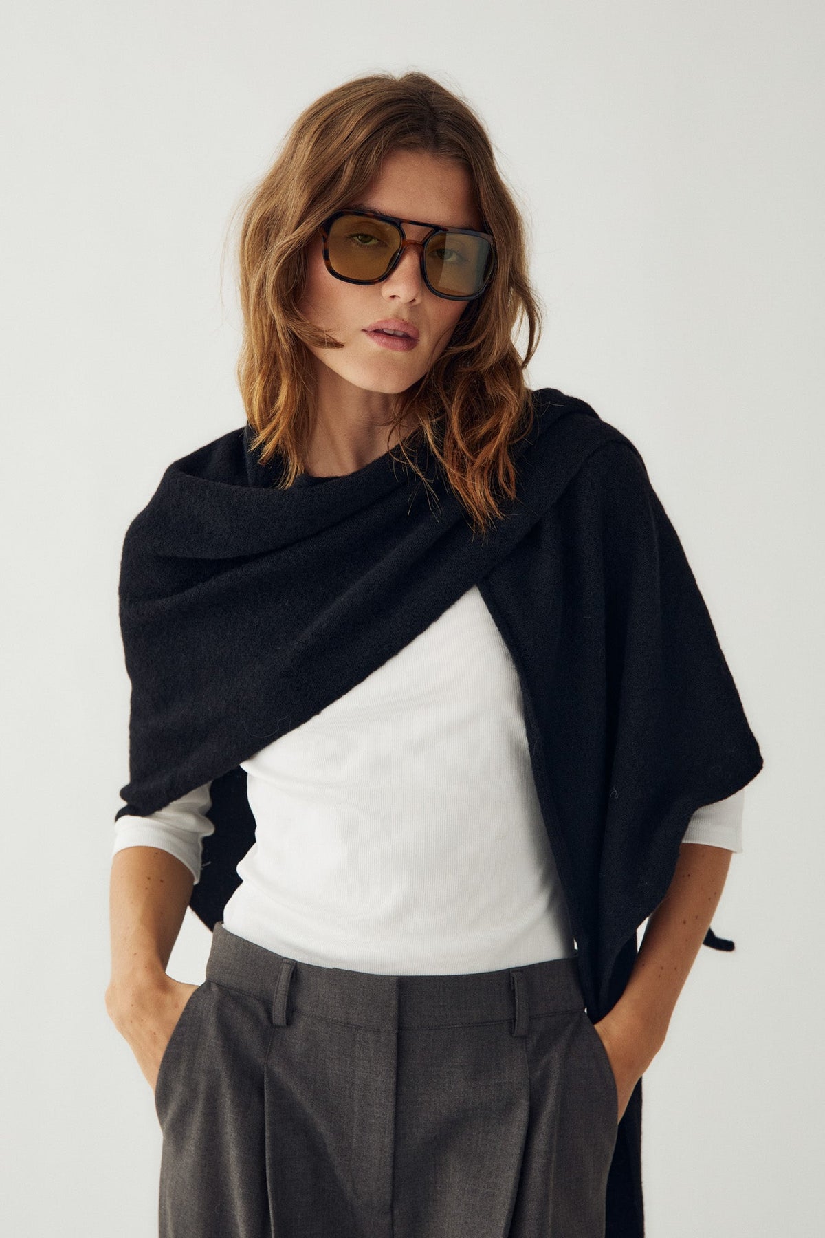 N-Loena Knit Scarf Black