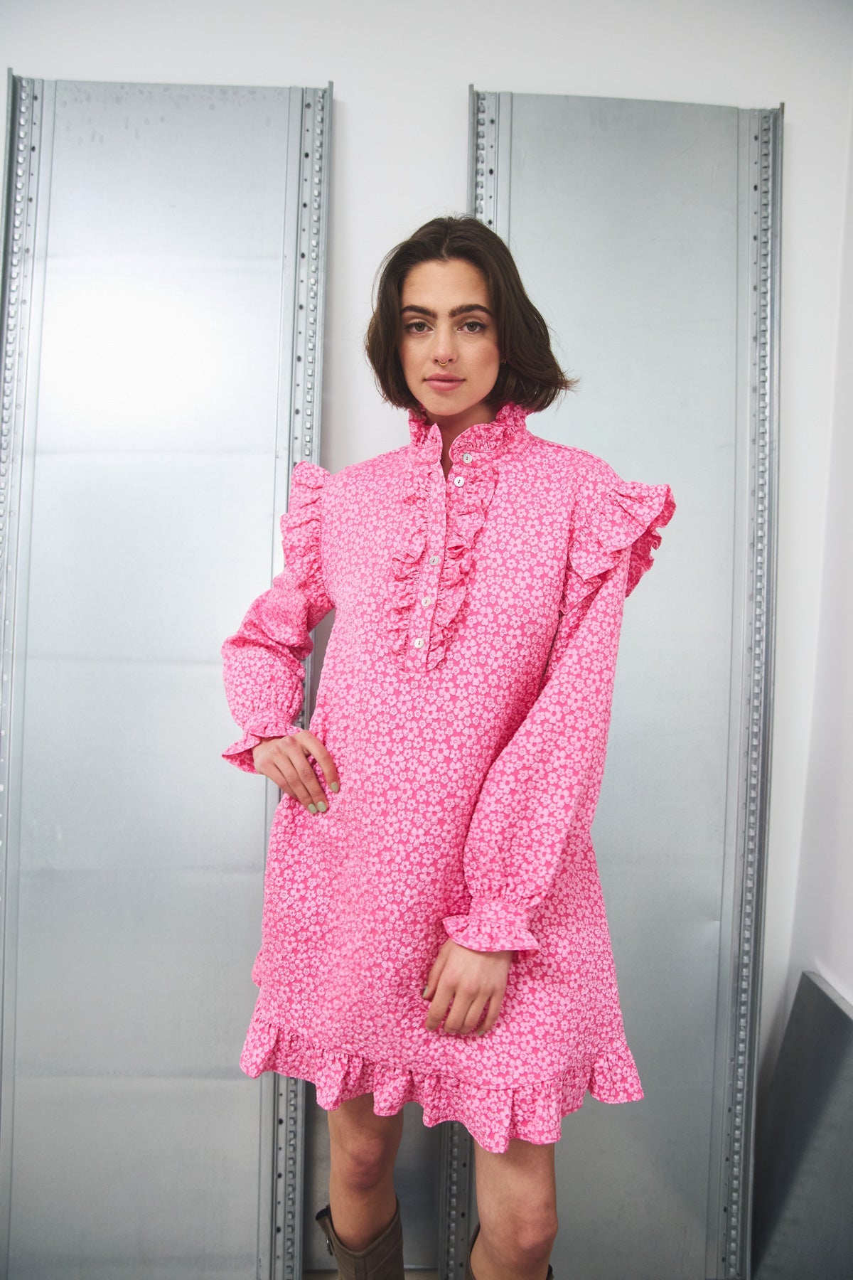 Noella Reno Ruby Ruffle Dress Bright Pink Noella Reno Ruby Ruffle Dress Bright Pink