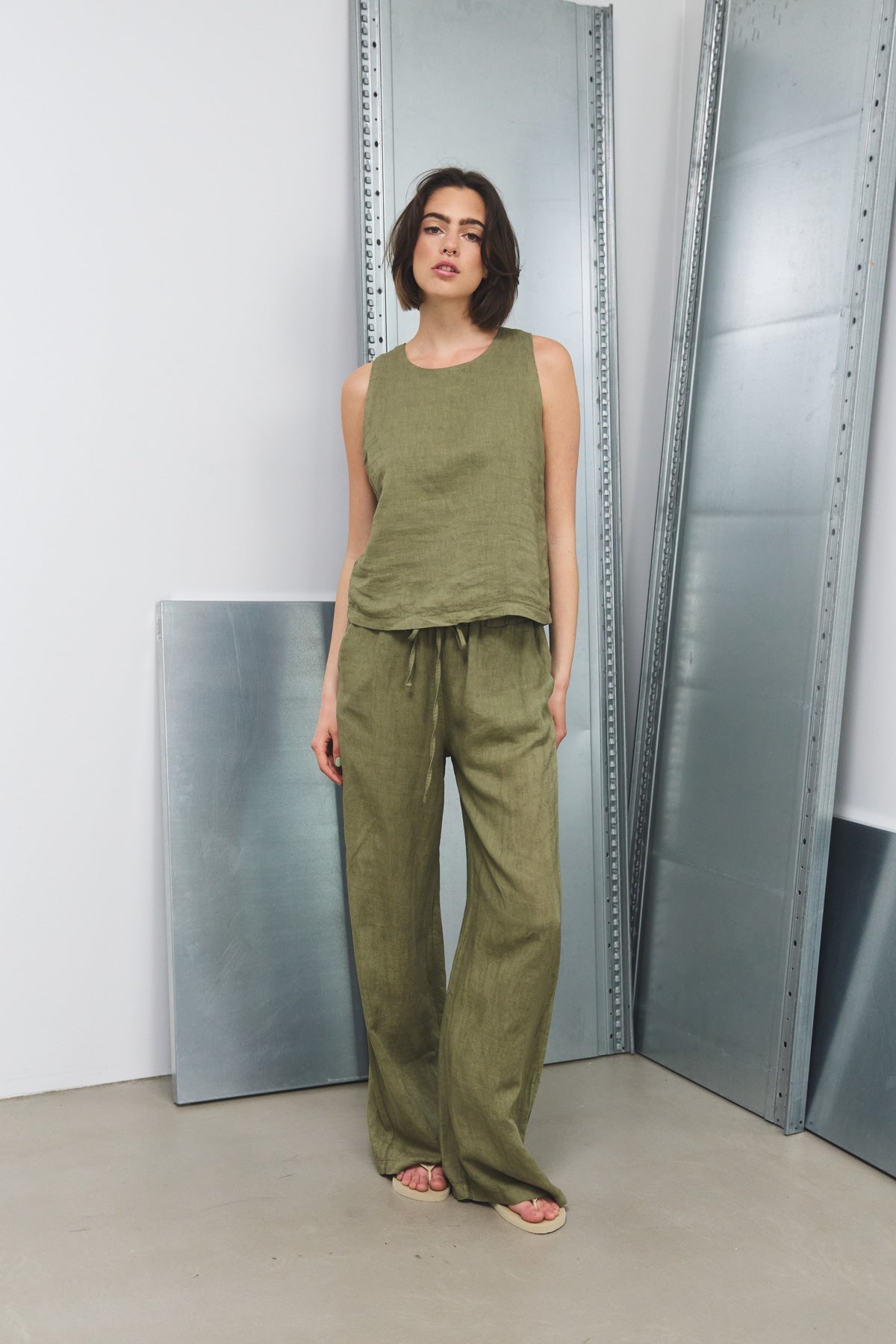 Samira Linen Blouse Khaki
