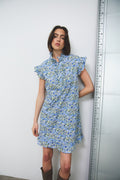 Noellas Sally Dress Blue/Yellow Flower. Køb Kjoler hos www.noellafashion.dk