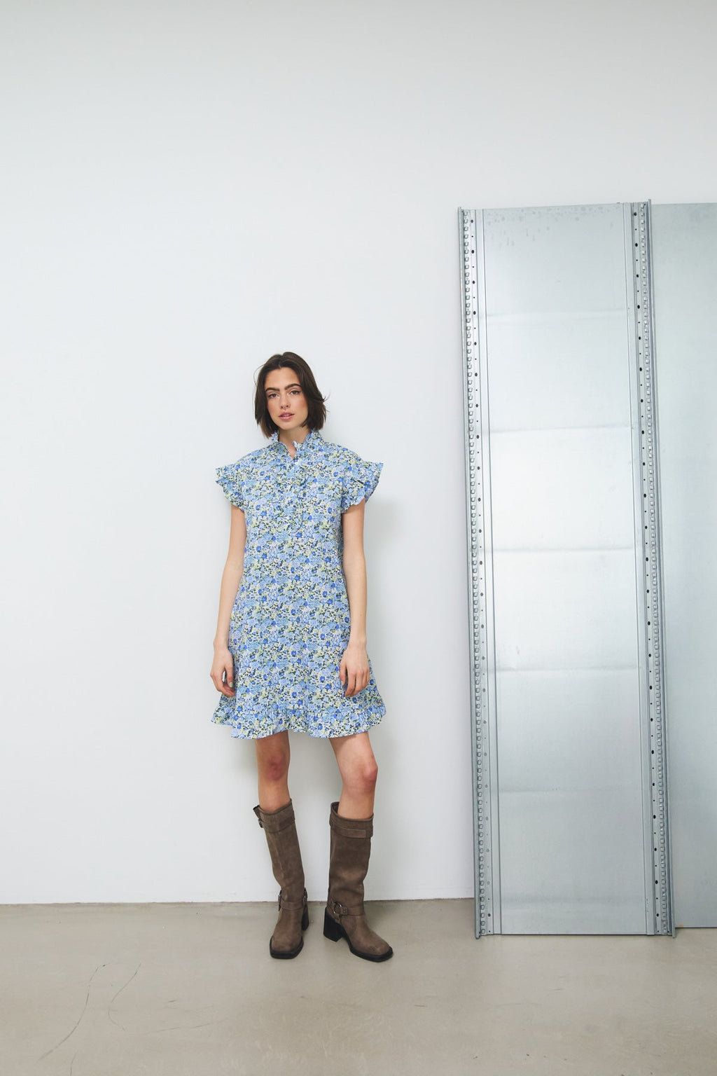 Sally Dress Blue/Yellow Flower