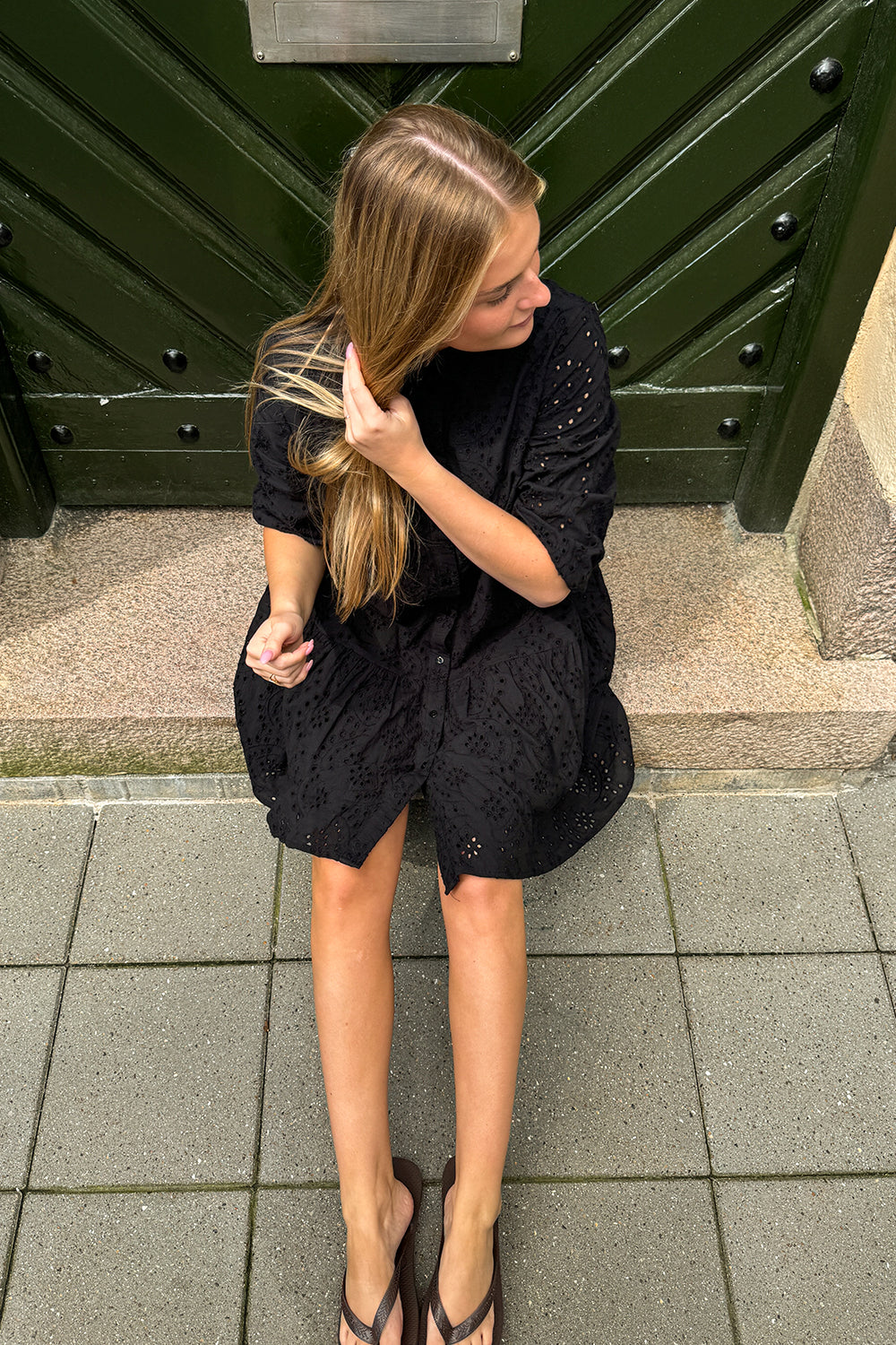 Imogene Dress Cotton Anglaise Black