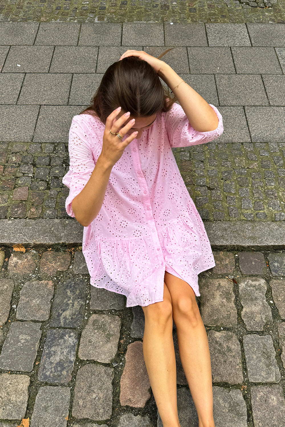 Imogene Dress Cotton Anglaise Light Pink