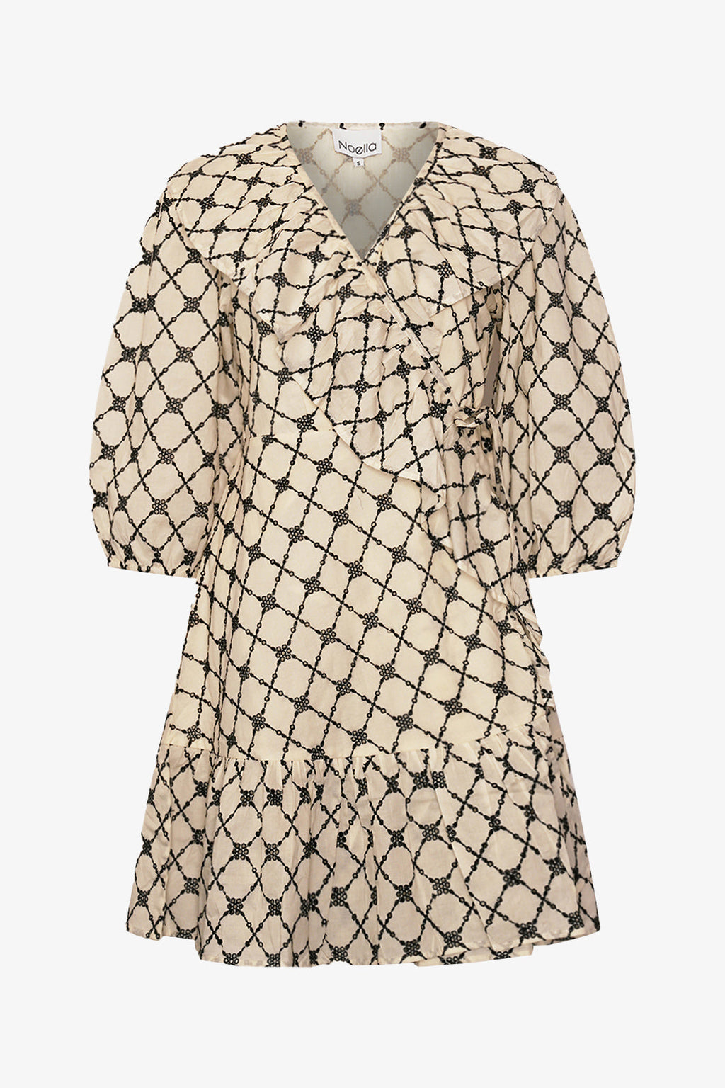 Noellas Kayann Dress Ivory Black Combo. Køb Kjoler hos www.noellafashion.dk