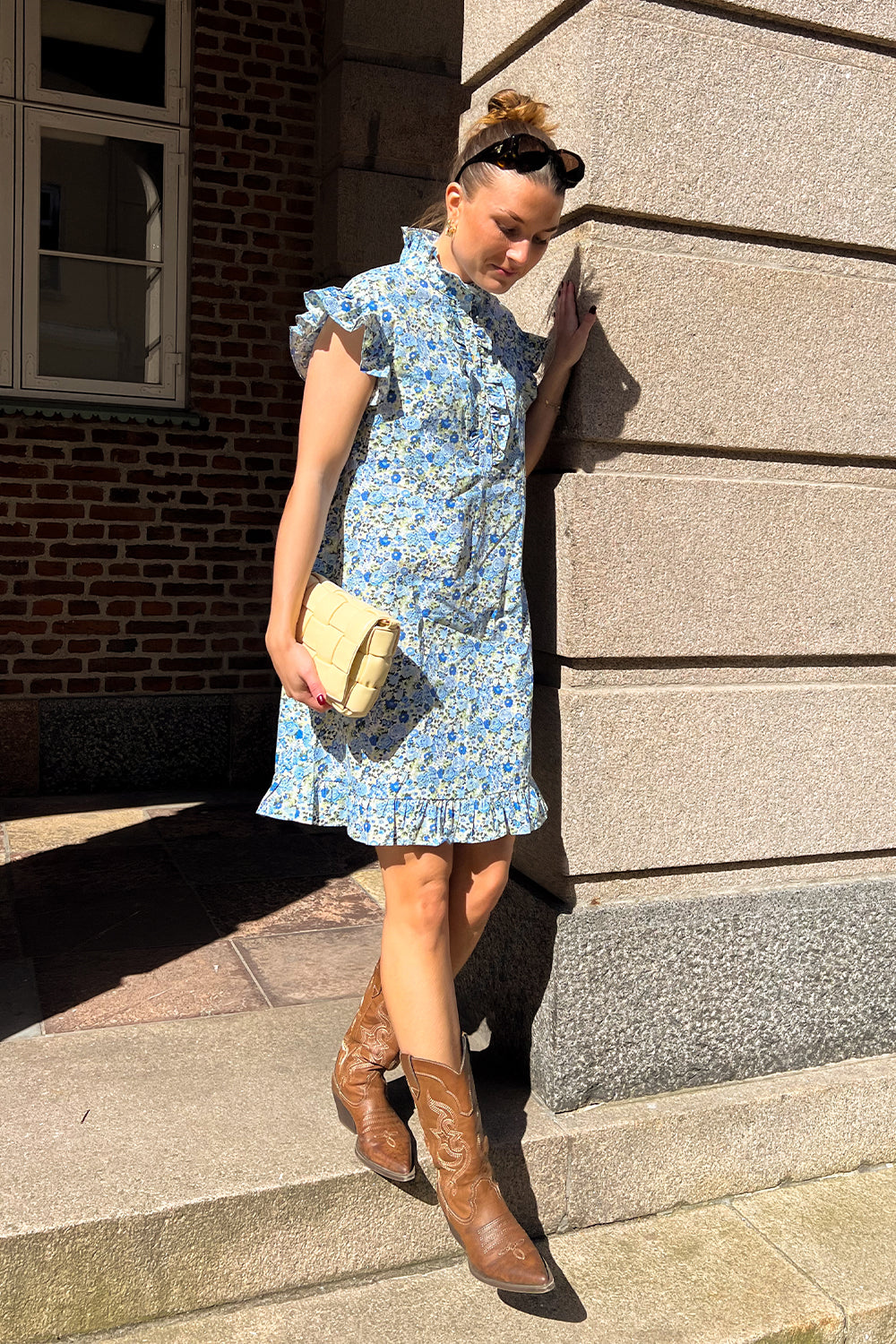 Sally Dress Blue/Yellow Flower
