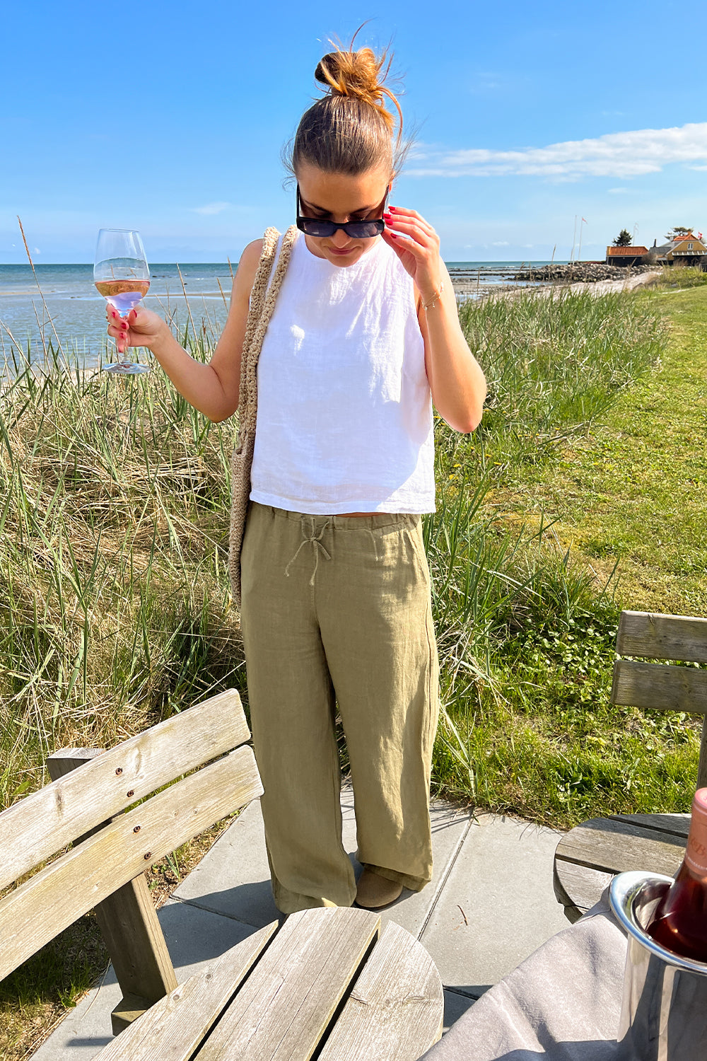 Samira Linen Pants Khaki