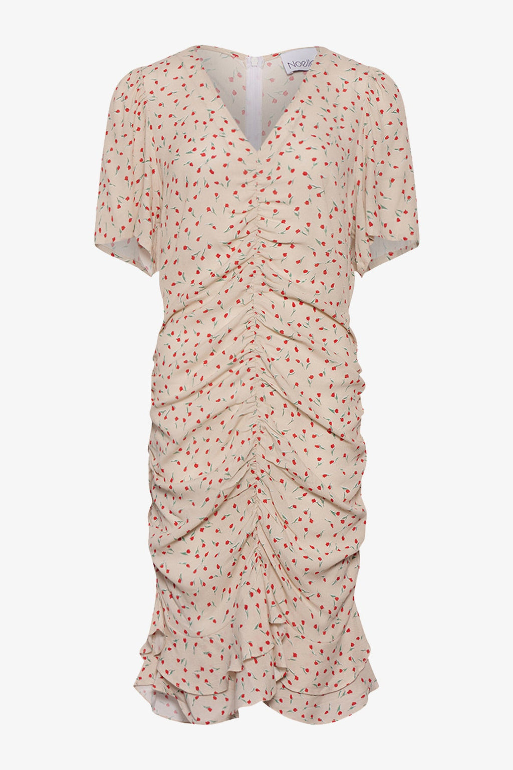 Noellas Sloane Dress Cream/Red Mini Flower. Køb Kjoler hos www.noellafashion.dk