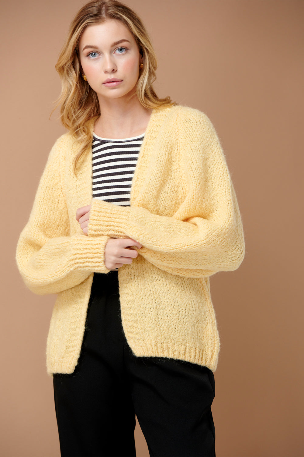 Noella Fora Knit Cardigan Yellow Melange