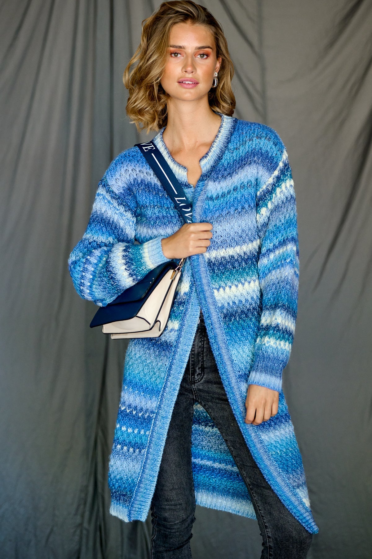 Gio Knit Cardigan Sky Mix –